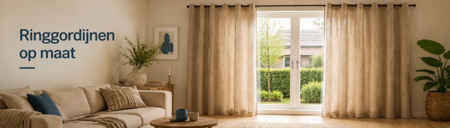 Gordijnen met ringen op maat gemaakt